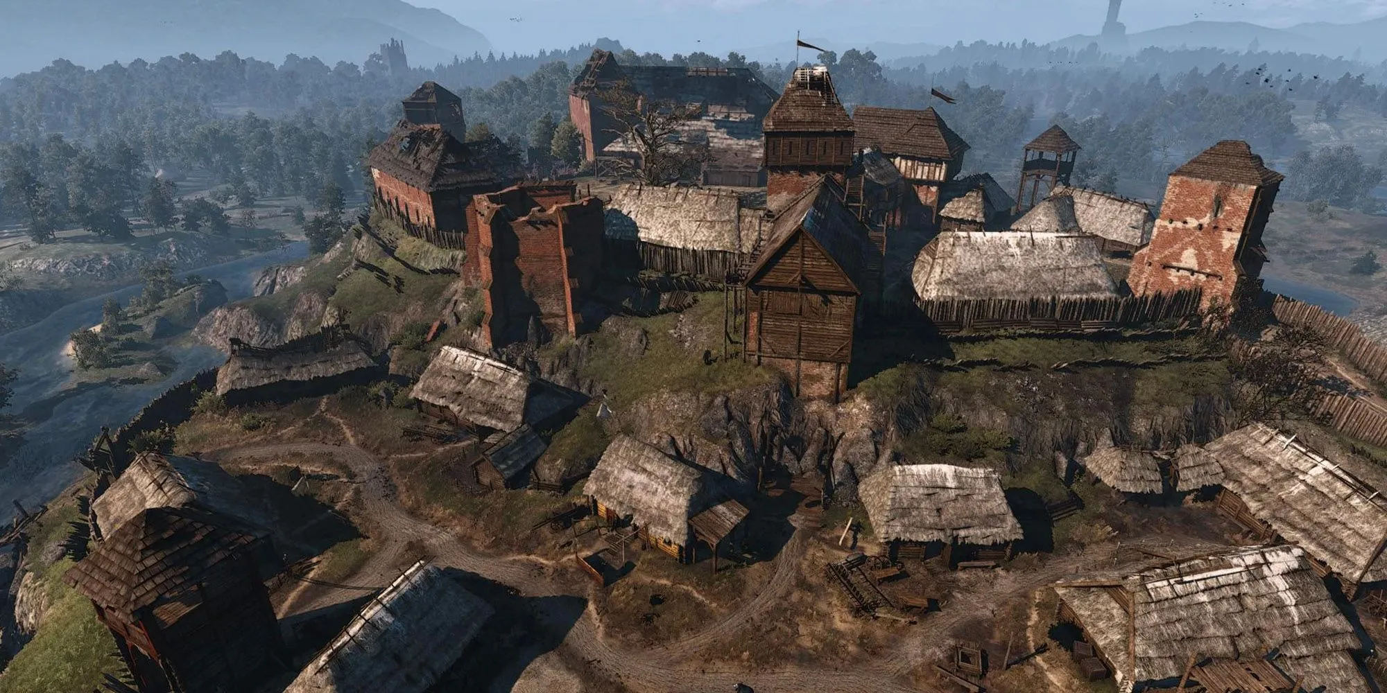 Lâu đài Crow's Perch, trung tâm của vùng Velen đầy rẫy nguy hiểm trong The Witcher 3.