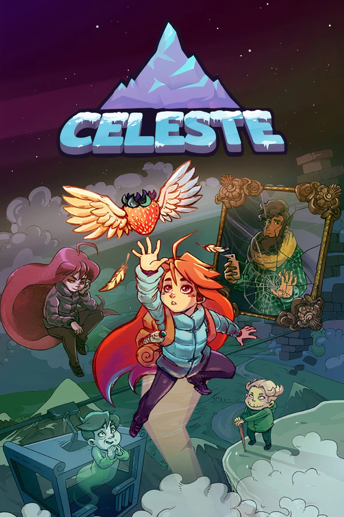 Madeline đối mặt với những thử thách khó khăn trên ngọn núi Celeste, thể hiện yếu tố platforming chính của game