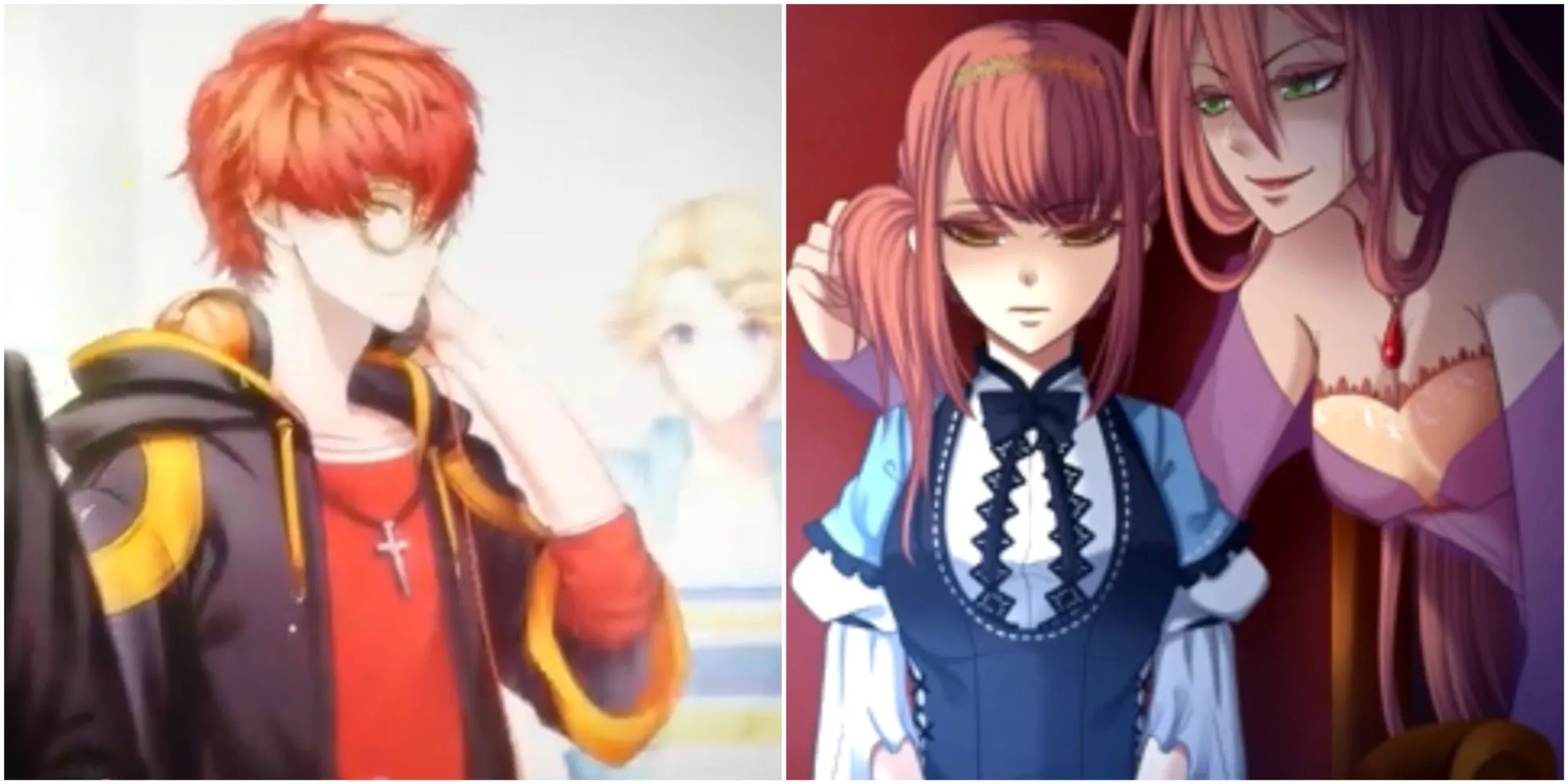 Minh họa cho các tựa game Dating Sim như Mystic Messeger và Cinderella Phenomenon.