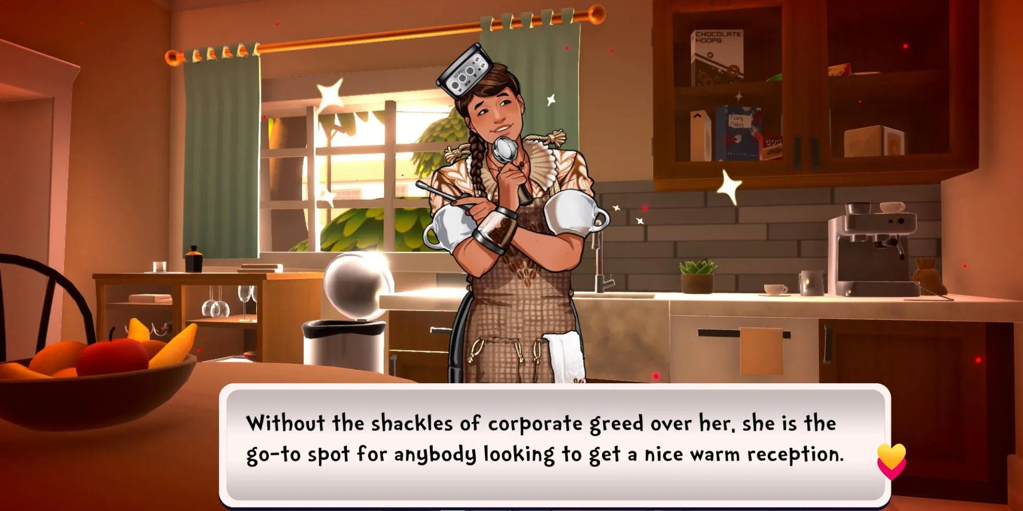Minh họa một cảnh cuộc hẹn hò trong game Date Everything!.