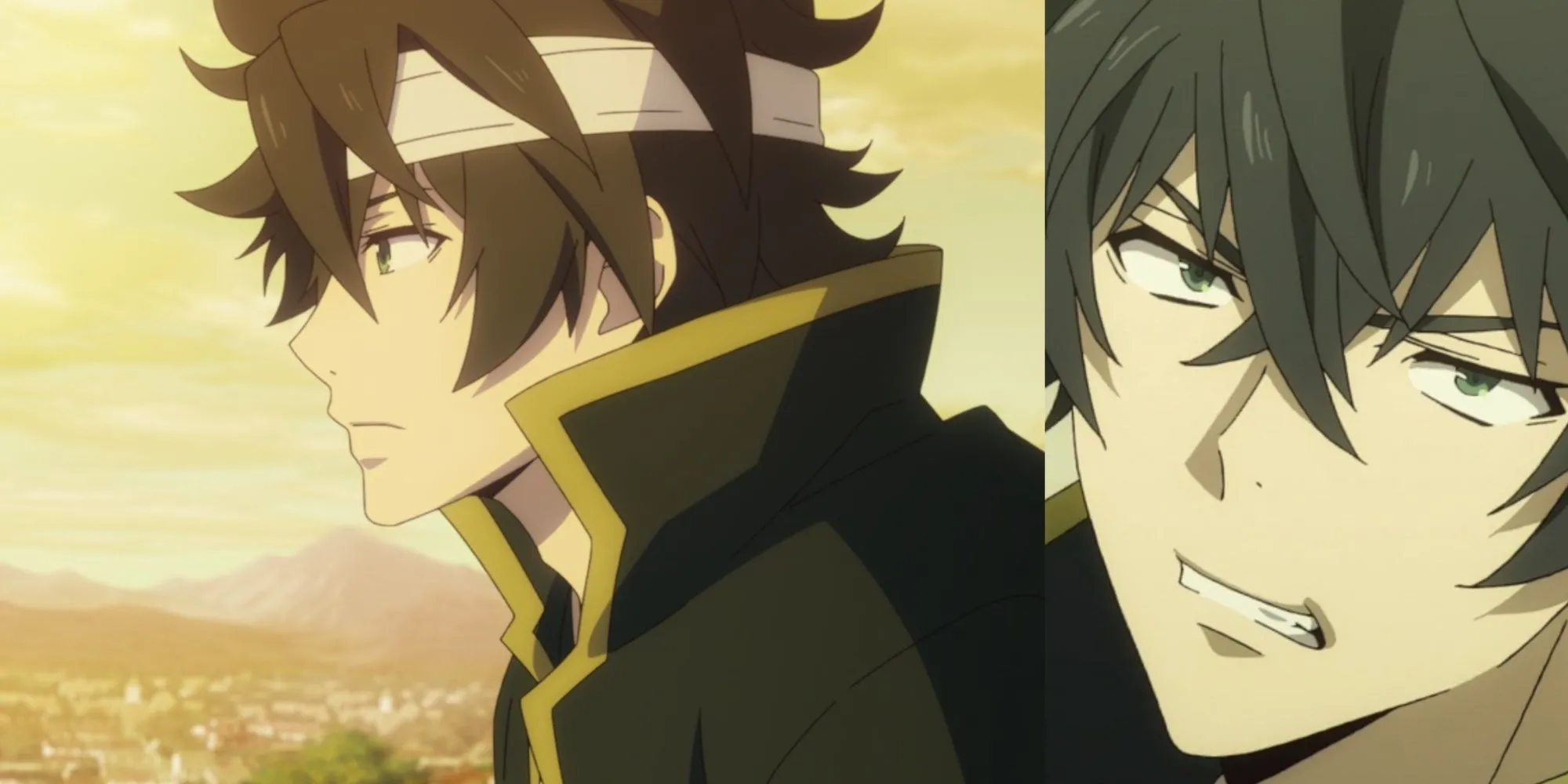 Naofumi Iwatani với vẻ mặt kiên nghị sau những biến cố trong The Rising of the Shield Hero