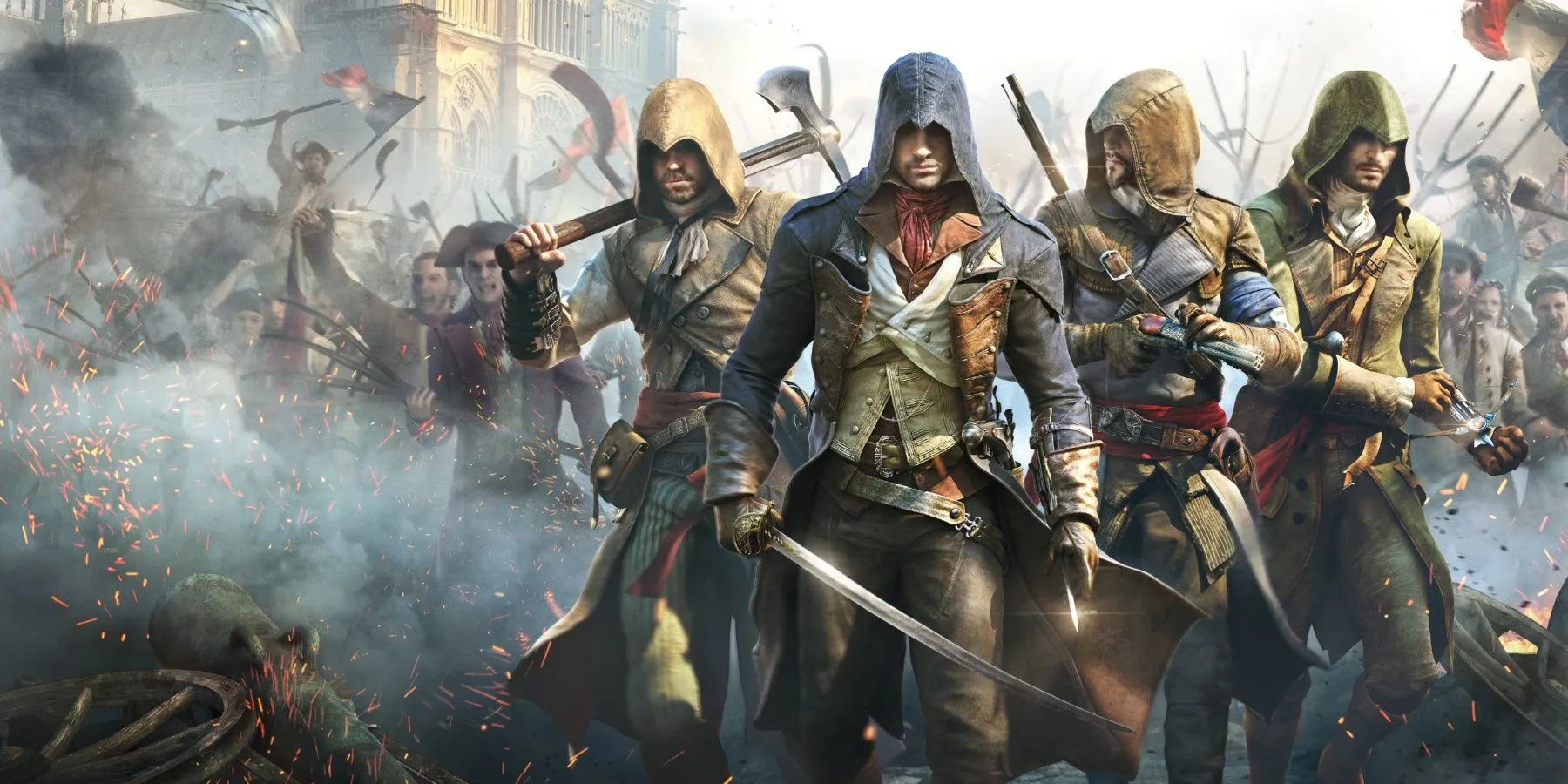 Nhân vật sát thủ Arno Dorian trong bối cảnh Paris thời Cách mạng Pháp trong Assassin's Creed Unity