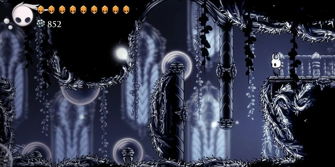 Nhìn vào một căn phòng đầy cưa máy trong Path of Pain, Hollow Knight