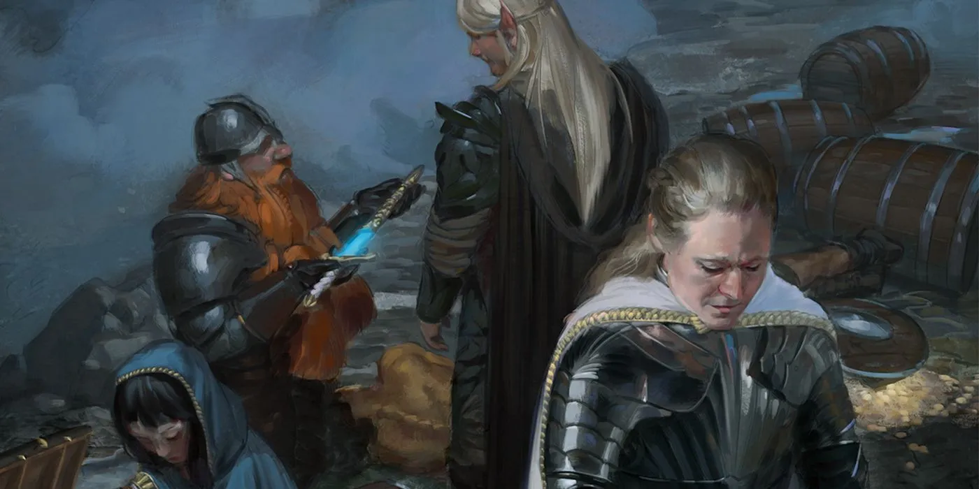 Nhóm phiêu lưu Dungeons &amp; Dragons khám phá kho báu, minh họa việc chuẩn bị quá mức có thể ảnh hưởng đến trải nghiệm.