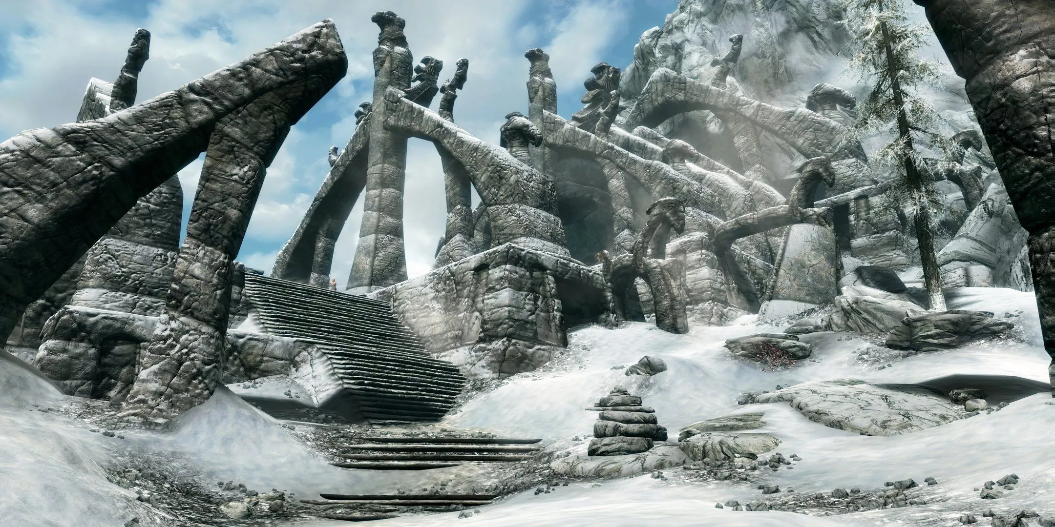 Phong cảnh tuyết phủ hùng vĩ của Skyrim trong The Elder Scrolls V