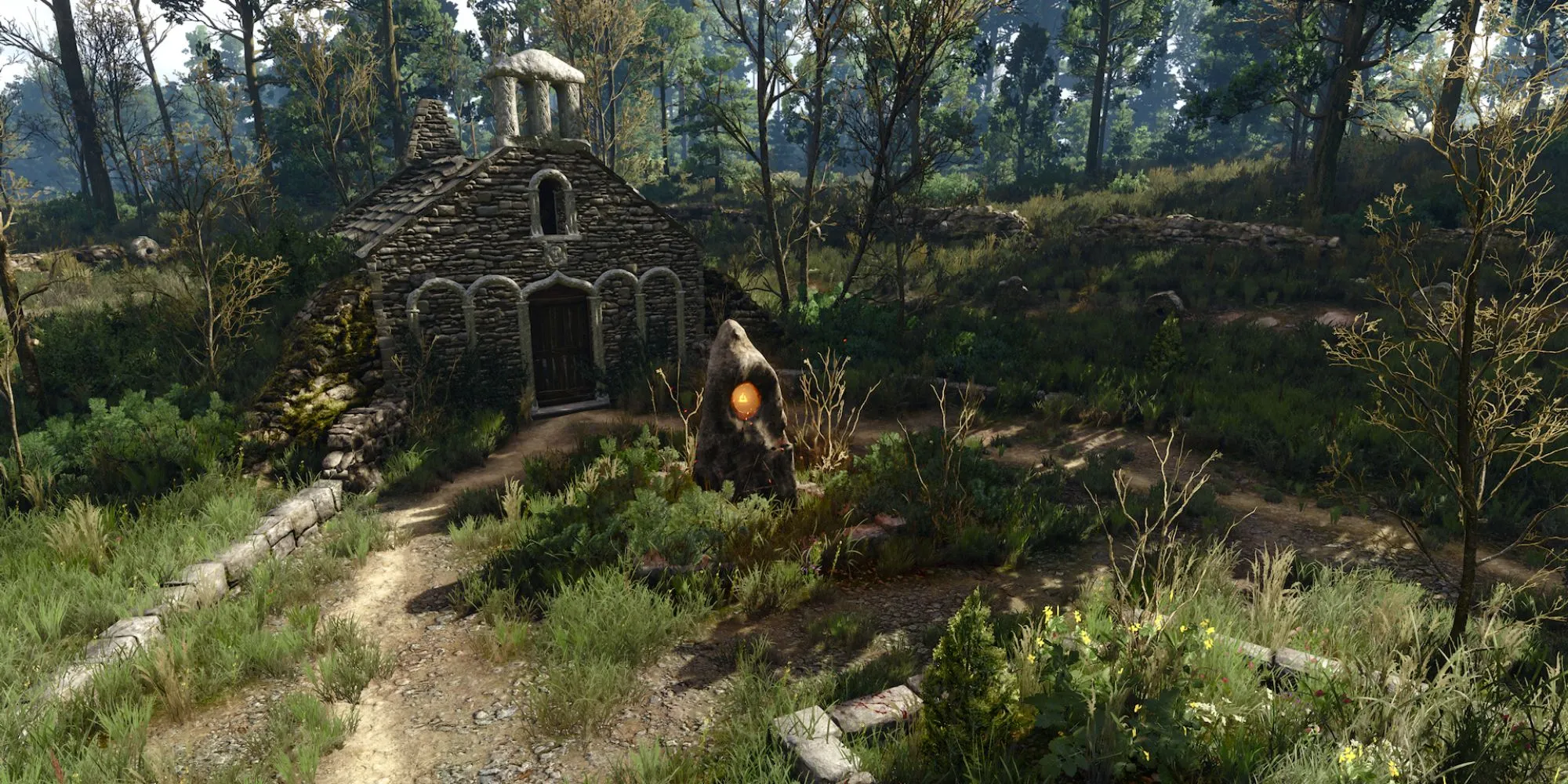 Phong cảnh yên bình nhưng ẩn chứa nguy hiểm của Bạch Quả trong The Witcher 3.