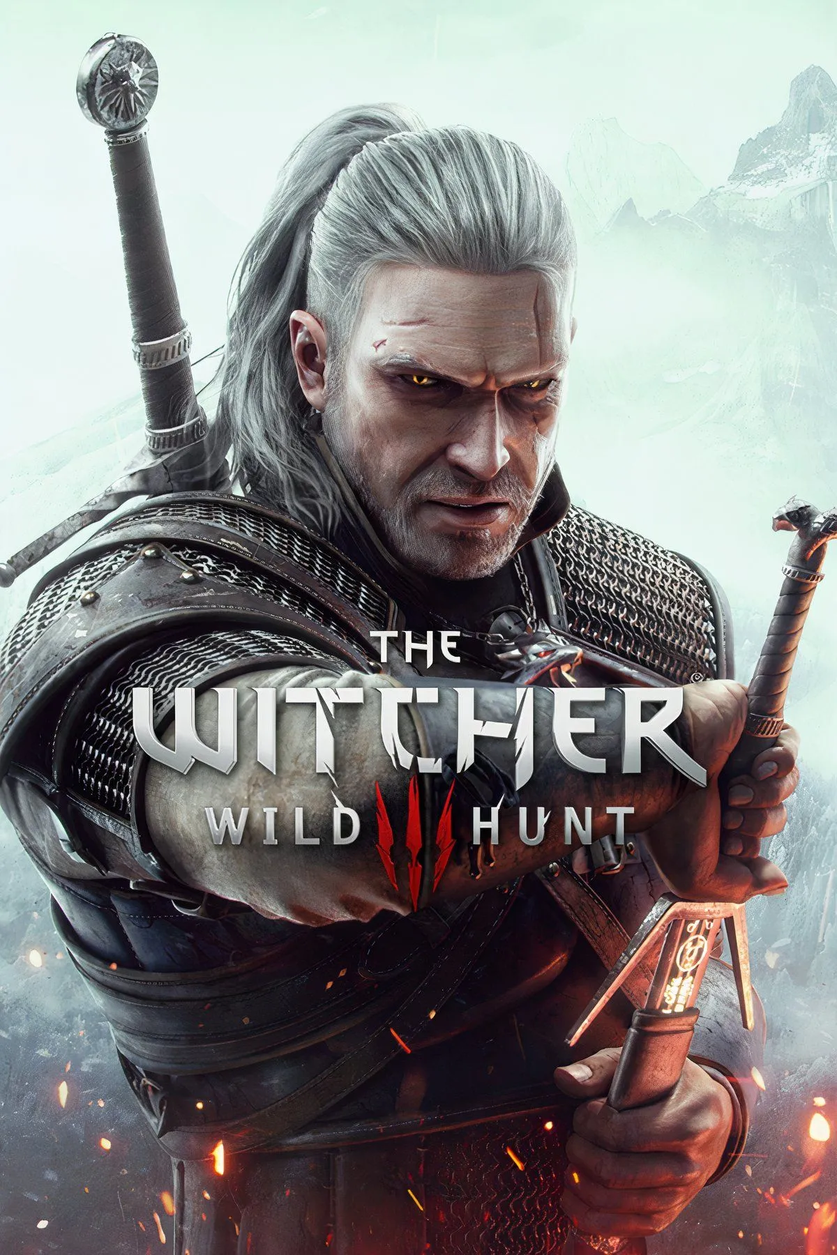 Phù Thủy Geralt đứng giữa khung cảnh huyền ảo, thể hiện đồ họa được nâng cấp của The Witcher 3: Wild Hunt Next-Gen
