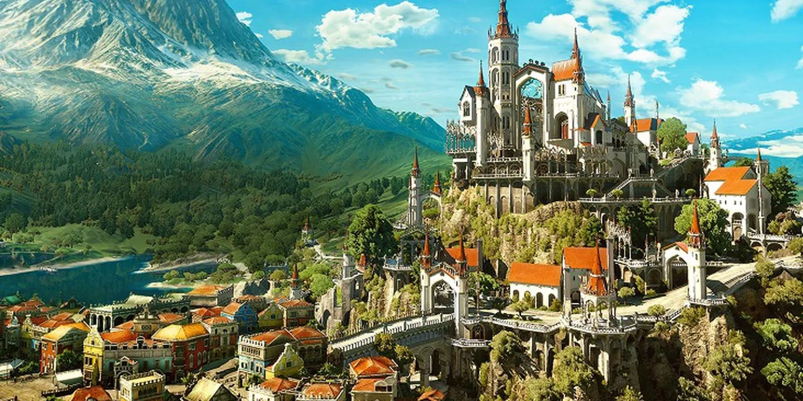 Toàn cảnh thành phố Beauclair tráng lệ của xứ Toussaint trong The Witcher 3.