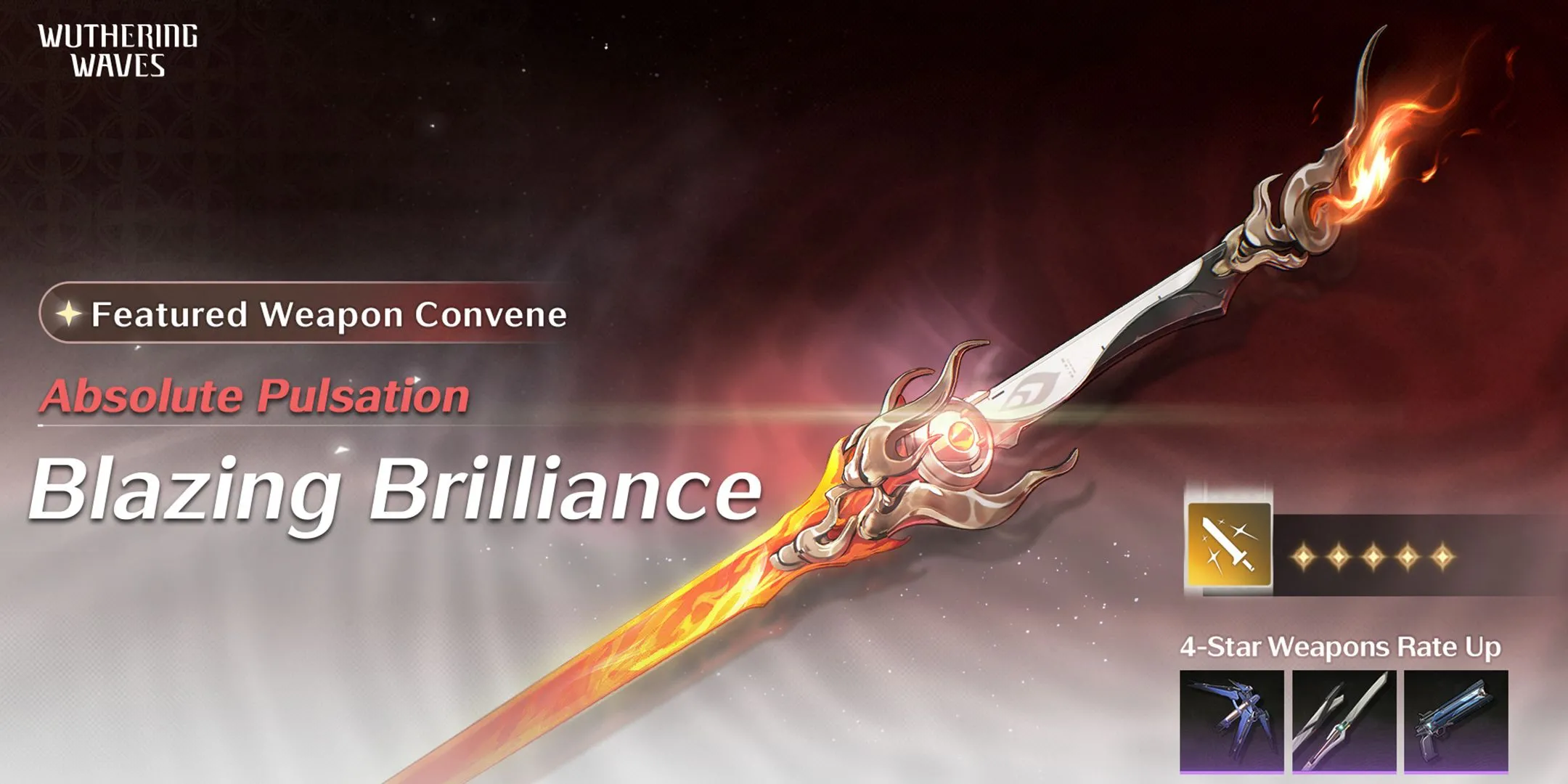 Vũ khí trấn phái Blazing Brilliance đi kèm banner Changli trong Wuthering Waves 1.1.