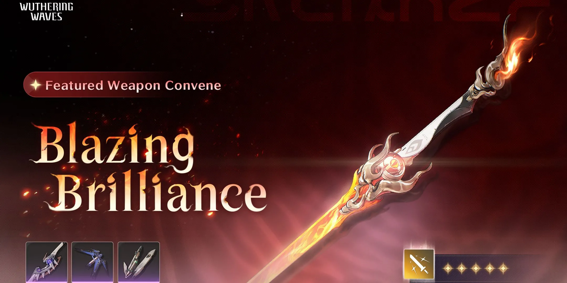 Vũ khí trấn phái Blazing Brilliance đi kèm banner Changli trong Wuthering Waves 2.1.