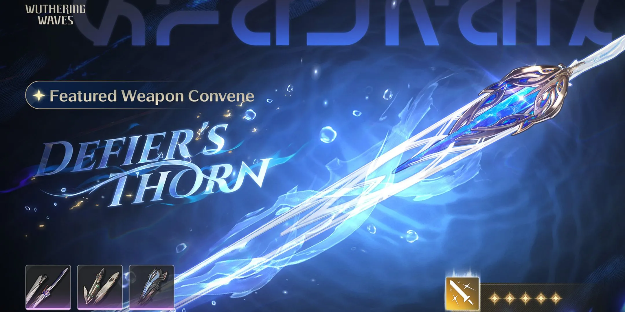 Vũ khí trấn phái Defier's Thorn đi kèm banner Cartethyia trong Wuthering Waves 2.4.