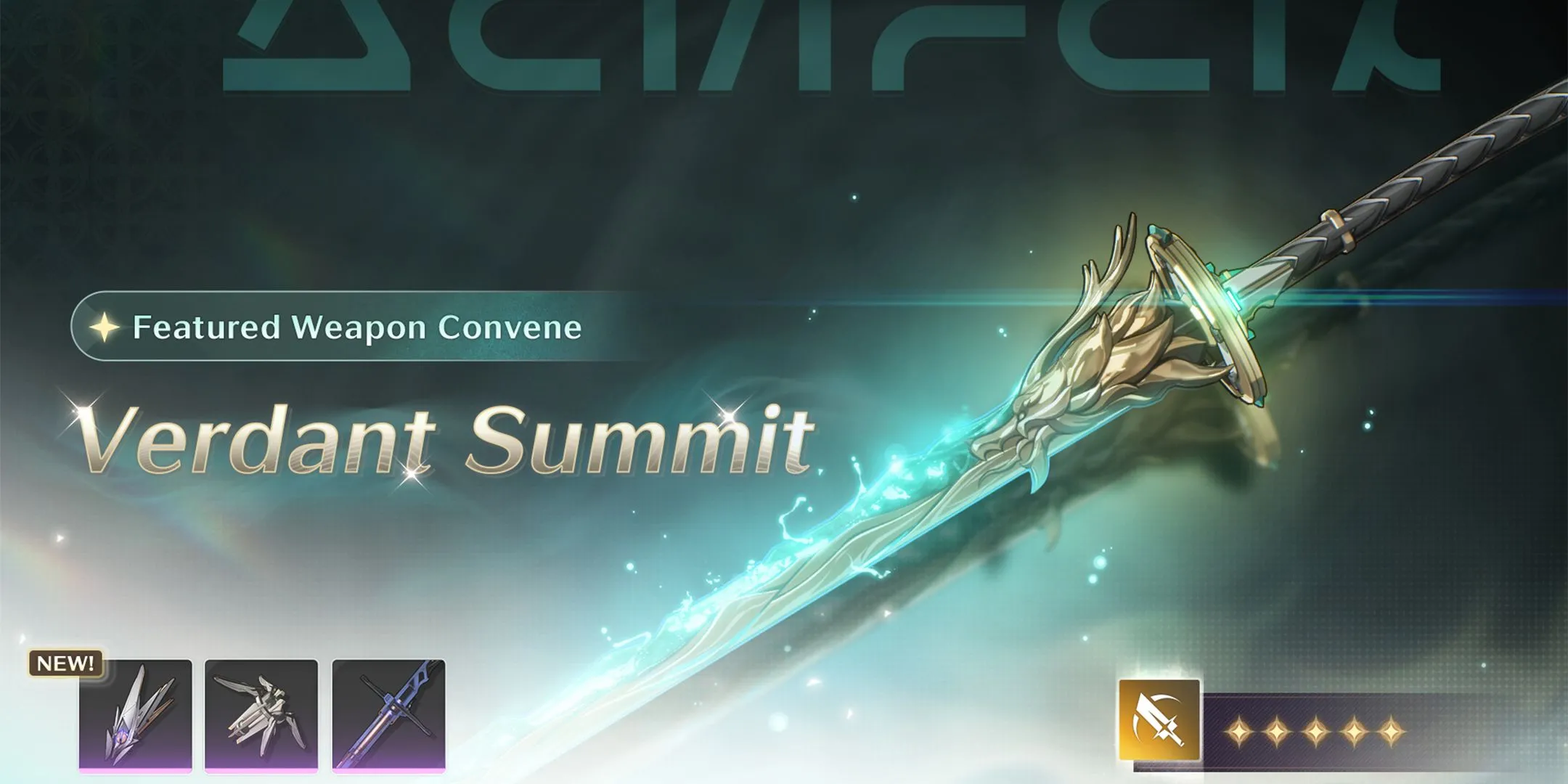 Vũ khí trấn phái Verdant Summit đi kèm banner Jiyan trong Wuthering Waves 1.3.