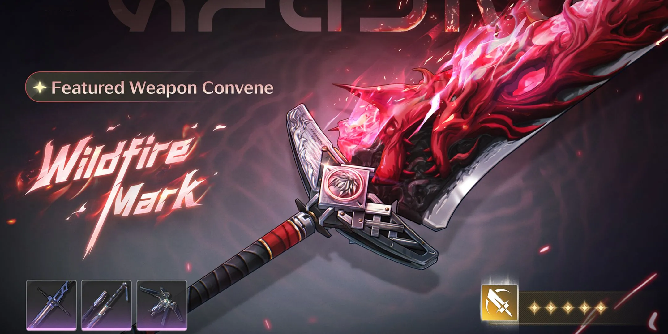 Vũ khí trấn phái Wildfire Mark đi kèm banner Lupa trong Wuthering Waves 2.4.